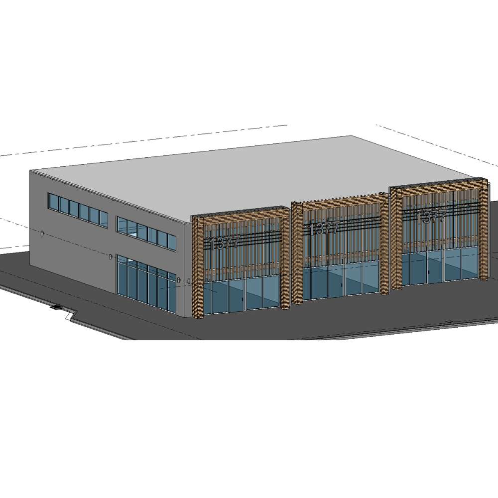 Multi Bay Retail Building render 3
